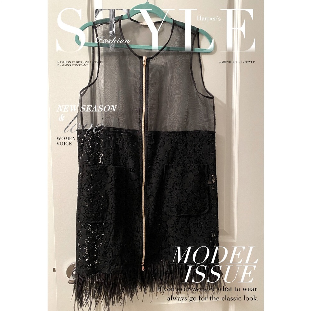 Beautiful plume lace vest